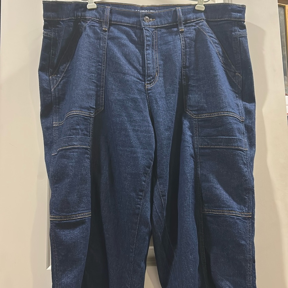 NWOT Lands’ End HighRiseHighWaist crop deep pockets UtilityCargo ankle jeans 22W